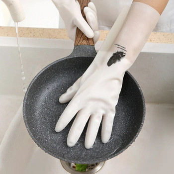 1 ζεύγος αδιάβροχο λατέξ από καουτσούκ Γάντια πλυσίματος πιάτων κουζίνας Ανθεκτικό καθάρισμα Εργασίες σπιτιού Εργαλεία πιάτων Γυναικεία