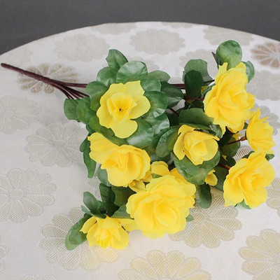 Azalea artificială cu flori de mătase, aranjamente de buchet de primule false, pentru acasă, grădină, masă, patio, nuntă, decor de Crăciun