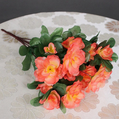 Azalea artificială cu flori de mătase, aranjamente de buchet de primule false, pentru acasă, grădină, masă, patio, nuntă, decor de Crăciun