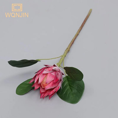 WQNJIN 55 cm suur üheharuline kunstlillest plastist võltstaimed Monarh lill Lotus Magnolia Kodu pulmapeo sisustus