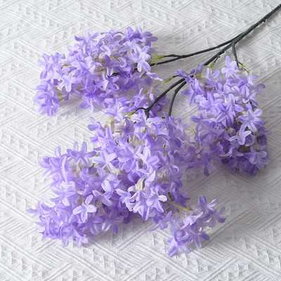 Mesterséges lila selyemszövet Kezdőlap Szálloda Mennyezet Esküvői út Virágív Dekoráció Kereszt Hosszú ágak Cseresznyevirág