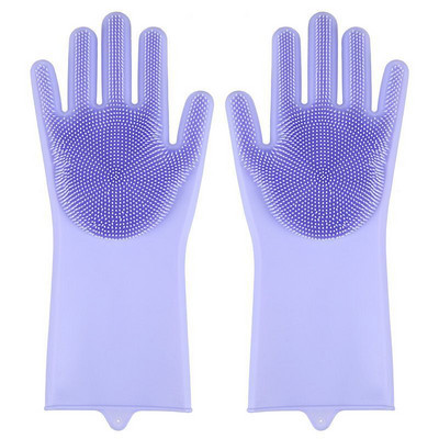 1 par rukavica za pranje posuđa Čarobna silikonska gumena rukavica za pranje posuđa za kućansku ribalicu, kuhinjsko čišćenje alata