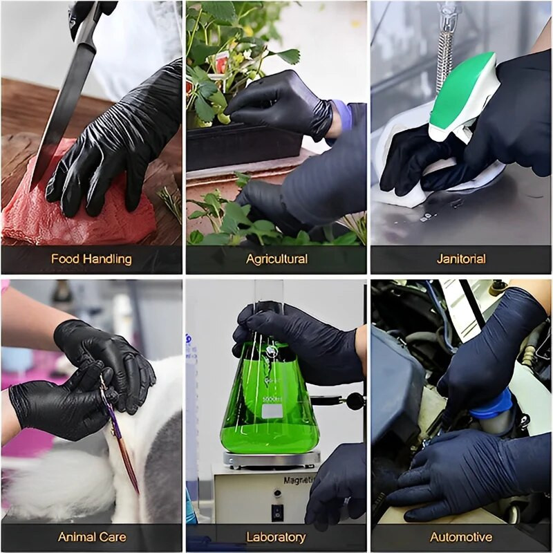 20/4kom nitrilne rukavice za jednokratnu upotrebu Crne kuhinjske rukavice za prehrambenu industriju Vodootporne Laboratorijske rukavice za čišćenje automobila za popravak