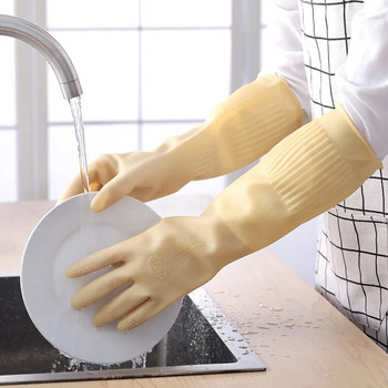 1 Pair Lengthen Dishwashing Cleaning Gloves σιλικόνης Λαστιχένιο καθαριστικό γαντιών για το πλύσιμο πιάτων για οικιακό εργαλείο καθαρισμού κουζίνας