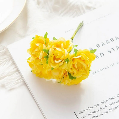 6 db Művirág Rózsa Csokor Esküvői Menyasszonyi Kártya Karácsonyi Dekorációs Váza Otthoni Kerthez Scrapbook Diy Ajándékdoboz