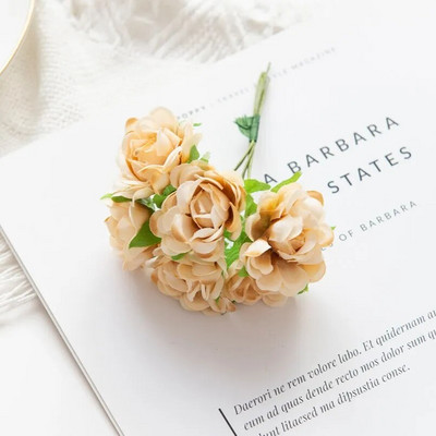 6 db Művirág Rózsa Csokor Esküvői Menyasszonyi Kártya Karácsonyi Dekorációs Váza Otthoni Kerthez Scrapbook Diy Ajándékdoboz