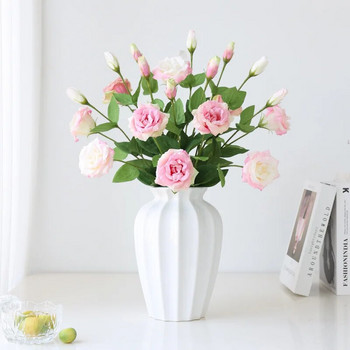 4 τμχ Ενυδατικό 2 Heads Eustoma Τεχνητά Λουλούδια Real Touch Flowers Διακόσμηση σπιτιού Γαμήλια ανθοδέσμη Τραπέζι λουλουδόκοσμο