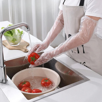 10 τμχ Γάντια μιας χρήσης Εκτεταμένη οικιακή κουζίνα Πλύσιμο πιάτων Πλύσιμο πιάτων Καθαρισμός μακριά γάντια