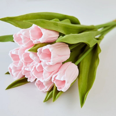 1db Tulipán művirág Real Touch mesterséges csokor hab Művirág esküvői dekorációhoz Virágok Otthoni kert dekoráció