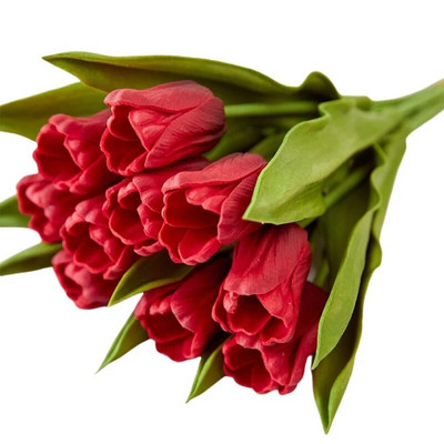 1db Tulipán művirág Real Touch mesterséges csokor hab Művirág esküvői dekorációhoz Virágok Otthoni kert dekoráció