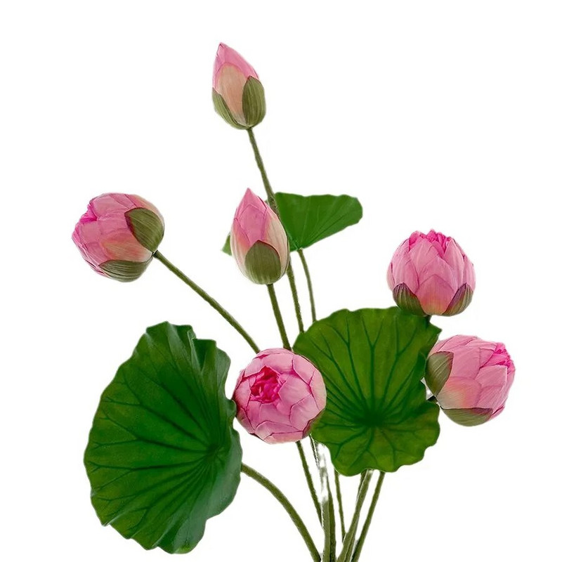 Imituotas lotoso lotoso lapų dirbtinių gėlių dekoravimas Namų svetainės gėlių kompozicijos dekoravimas