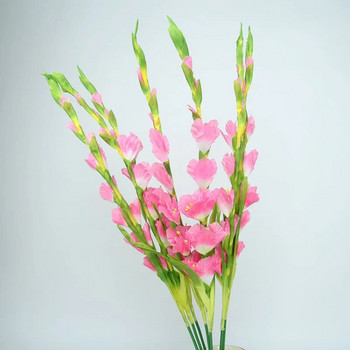 1 τμχ 8 κεφαλές Iris gladiolus Long Branch τεχνητά λουλούδια από μετάξι για διακόσμηση γραφείου σπιτιού Αίθουσα γάμου ψεύτικα λουλούδια