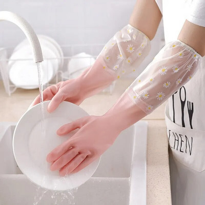 Mănuși rezistente la apă pentru curățarea lucrărilor casnice Curățarea bucătăriei din latex pentru spălat vase de uz casnic Mănuși de spălat rufe Mănuși de cauciuc rezistente la uzură
