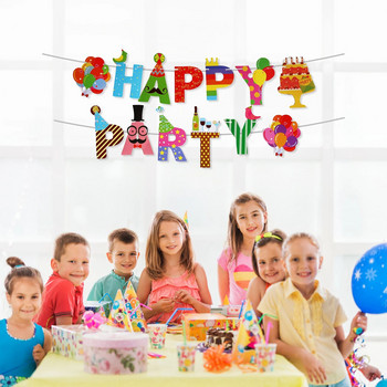 1 τεμ. Σετ 9 8 ποδιών Rainbow Paper Card Happy Birthday Sign Happy Birthday Banner for Birthday Party Birthday Banner