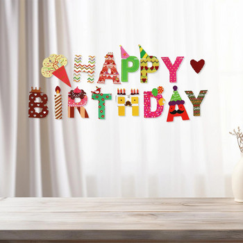 1 бр. Комплект 9 8 фута дъгова хартиена картичка Честит рожден ден Банер Честит рожден ден за рожден ден Банер за рожден ден