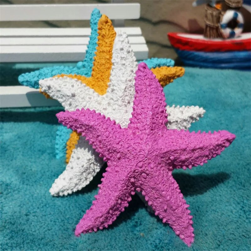 1 vnt Viduržemio jūros regiono papuošalai, stiliaus derva Starfish Ocean Home žuvų tanko šaudymo rekvizitai, mini 7,5 cm sienų dekoracijos