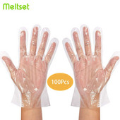 50/100 permatomos plastikinės vienkartinės pirštinės Vienkartinės kepsninės pirštinės, skirtos buitinėms vonios kambario higieninėms pirštinėms valyti