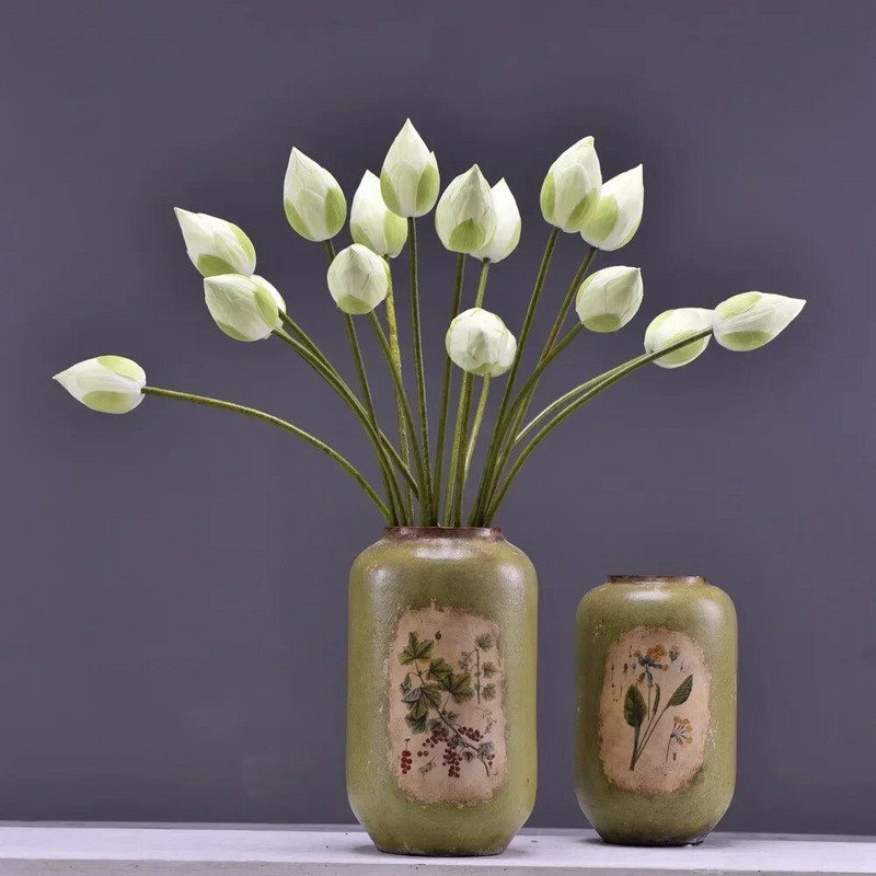 81 CM 1 Buc Simulare Lotus Bud Bud Acasă Sufragerie Masă de Sufragerie Decorare Nunta Floare Artificială Plantă Falsă de Înaltă Calitate