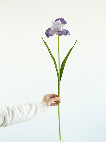 Μωβ Τεχνητό λουλούδι Iris PU Elegance για διακόσμηση σπιτιού Γαμήλιο πάρτι σαλονιού Lifelike Iris Floral Arrangements Άνοιξη
