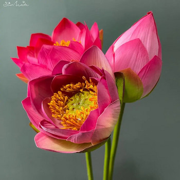 SunMade Висококачествени лотосови копринени изкуствени цветя Lotus Seedpods Домашна сватбена градина Декорация Plantas Artificales Фалшиви растения
