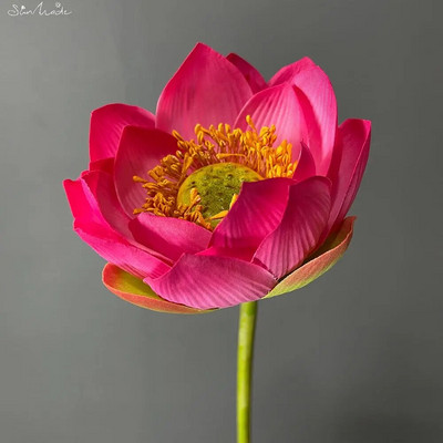 SunMade kiváló minőségű lótusz selyem művirág Lotus maghüvelyek otthoni esküvői kerti dekoráció növények műtermékek hamis növények