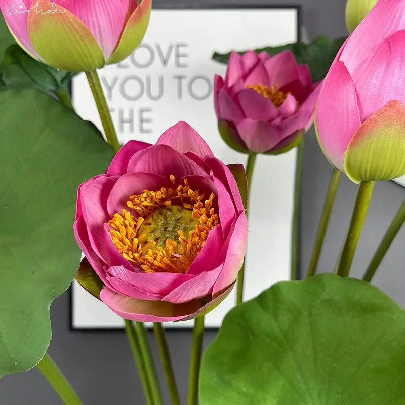 SunMade kiváló minőségű lótusz selyem művirág Lotus maghüvelyek otthoni esküvői kerti dekoráció növények műtermékek hamis növények