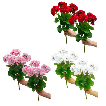 2τμχ Προσομοίωση Λουλούδι Begonia Γεράνι Μεταξωτό Λουλούδι Ψεύτικο Λουλούδι Διακόσμηση Σαλονιού Σπίτι Γάμου