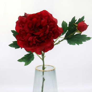 60cm Μονόκλαδο Υψηλής Ποιότητας Τεχνητό λουλούδι από μετάξι παιωνία Όμορφη διακόσμηση σπιτιού Ψεύτικη φλοράλ γάμος νύφη που κρατά λουλούδια