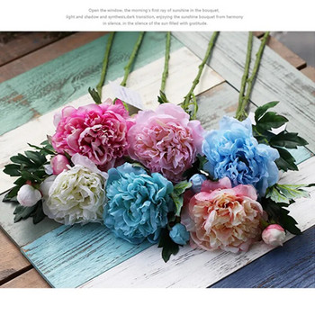 60cm Μονόκλαδο Υψηλής Ποιότητας Τεχνητό λουλούδι από μετάξι παιωνία Όμορφη διακόσμηση σπιτιού Ψεύτικη φλοράλ γάμος νύφη που κρατά λουλούδια