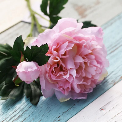 60 CM o singură ramură de înaltă calitate, floare artificială de bujor de mătase, decorație frumoasă pentru casă, nuntă, florală falsă, ținând flori