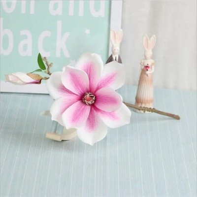 Īsa zara mini magnolija, viena zara magnolijas mākslīgais zieds kāzu interjera dekorācijas zieds