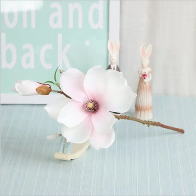 Īsa zara mini magnolija, viena zara magnolijas mākslīgais zieds kāzu interjera dekorācijas zieds