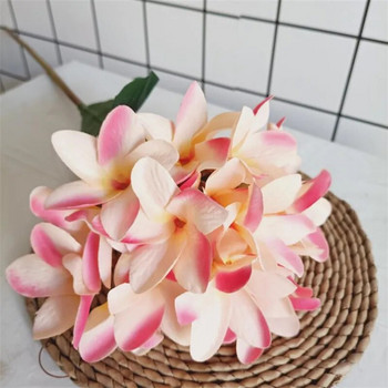 One Silk Long Stem Frangipani Flower Branch Simulation Plumeria Rubra for Home Wedding Centralpieces Διακοσμητική Floral Διακόσμηση