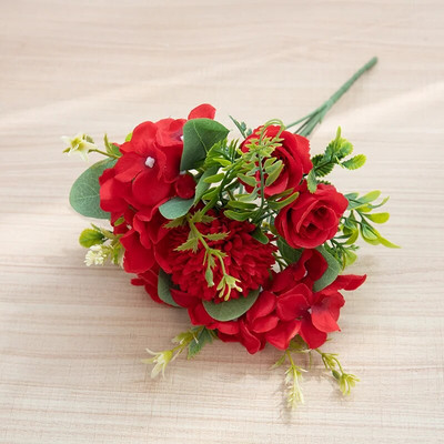 Umjetne bijele ruže Cvijeće Biljke za vazu Vjenčanje Dekoracija kućne sobe Poklon za Valentinovo Lažni svileni buket Stol za zabavu