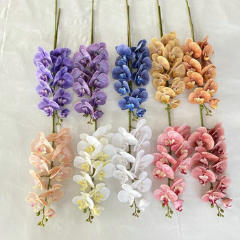 9 Heads Phalaenopsis Floral Arrangement Silk 2PC Artificial Butterfly Orchid Flower Branch for Wedding Decor Simulation Orchids