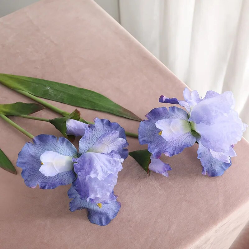 76 cm-es selyem ír virágok Alice Iris lakberendezési esküvői party dekoráció barkácsolás fehér hosszú hamis virág HQ mesterséges pillangó orchidea