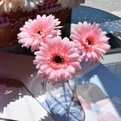 23cm Mesterséges Gerbera Lakásdekoráció Virág Szimulációs Virág Gerbera Esküvői Tartó Virág Szimulációs Virág