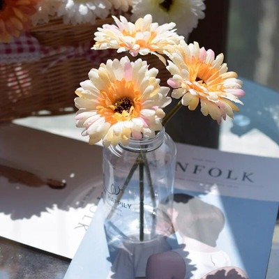 23cm Dirbtinė gerbera Namų puošmena Gėlių imitacija Gėlė Gerbera Vestuvių laikymo Gėlė Imitacinė gėlė