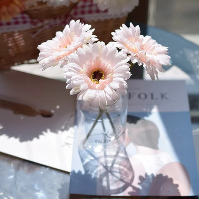 23cm Dirbtinė gerbera Namų puošmena Gėlių imitacija Gėlė Gerbera Vestuvių laikymo Gėlė Imitacinė gėlė
