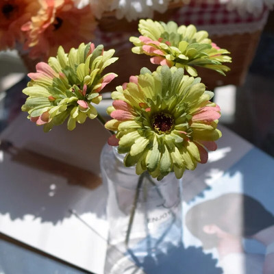 23cm Dirbtinė gerbera Namų puošmena Gėlių imitacija Gėlė Gerbera Vestuvių laikymo Gėlė Imitacinė gėlė