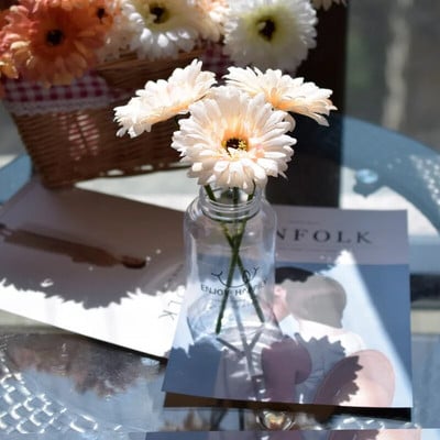 23cm Dirbtinė gerbera Namų puošmena Gėlių imitacija Gėlė Gerbera Vestuvių laikymo Gėlė Imitacinė gėlė