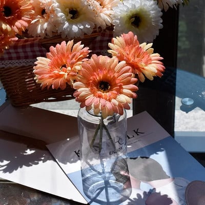 23cm Dirbtinė gerbera Namų puošmena Gėlių imitacija Gėlė Gerbera Vestuvių laikymo Gėlė Imitacinė gėlė