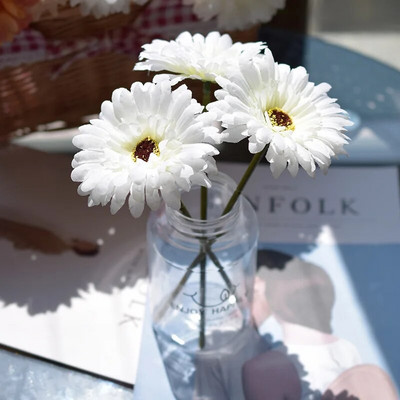 23cm Dirbtinė gerbera Namų puošmena Gėlių imitacija Gėlė Gerbera Vestuvių laikymo Gėlė Imitacinė gėlė