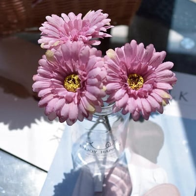23cm Dirbtinė gerbera Namų puošmena Gėlių imitacija Gėlė Gerbera Vestuvių laikymo Gėlė Imitacinė gėlė
