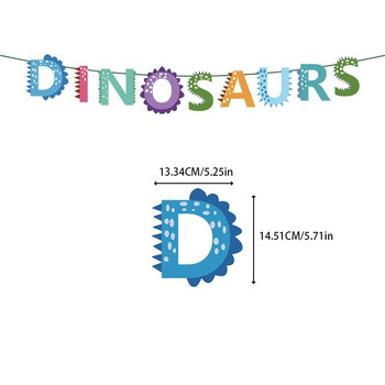 Тематични динозавърски хартиени гирлянди Банери Дино овесарка Деца Момчета Jungle Safari Baby Shower 1st Честит рожден ден Декорации за парти