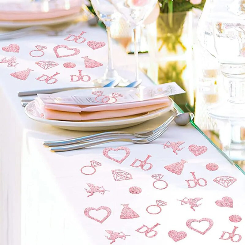 100 db Esküvői dekorációs kellékek Esküvői ajánlat Konfetti Menyasszony Egyszemélyes Parti Asztaldísz Dobó Konfetti Party