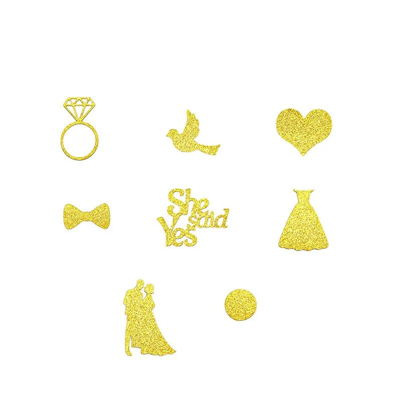 100 db Esküvői dekorációs kellékek Esküvői ajánlat Konfetti Menyasszony Egyszemélyes Parti Asztaldísz Dobó Konfetti Party