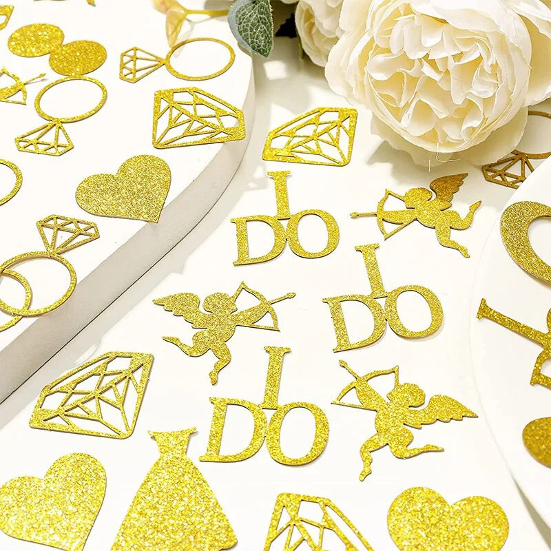 100 db Esküvői dekorációs kellékek Esküvői ajánlat Konfetti Menyasszony Egyszemélyes Parti Asztaldísz Dobó Konfetti Party