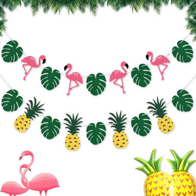 Χαβάη Flamingo Party Banner Διακόσμηση γιρλάντα ανανάς Καλοκαιρινό πάρτι Γενέθλια Χαβάης Διακόσμηση πάρτι Luau Προμήθειες για πάρτι