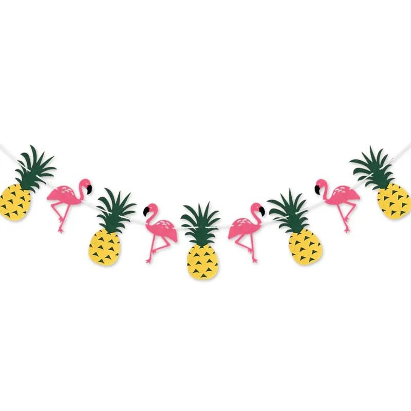 Hawaii Flamingo Party Banner Garland dekoráció Ananász Nyári Party Születésnapi Hawaii Party Dekoráció Luau Party Kellékek